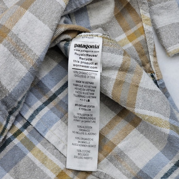 Patagonia Womens Medium Cotton Midweight Fjord Flannel Shirt Plaid Button Up - Picture 5 of 8
